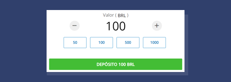 Selecionar Valor Desejado Deposito