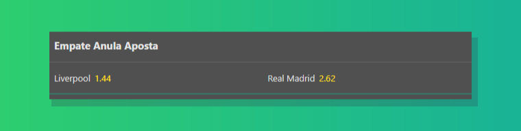 Como encontrar Empate Anula Aposta na Bet365 