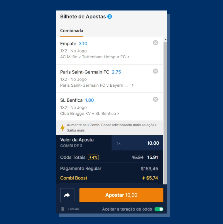 Fazer Apostas Multiplas Rivalo Ter Odds Aumentadas Combi Boost