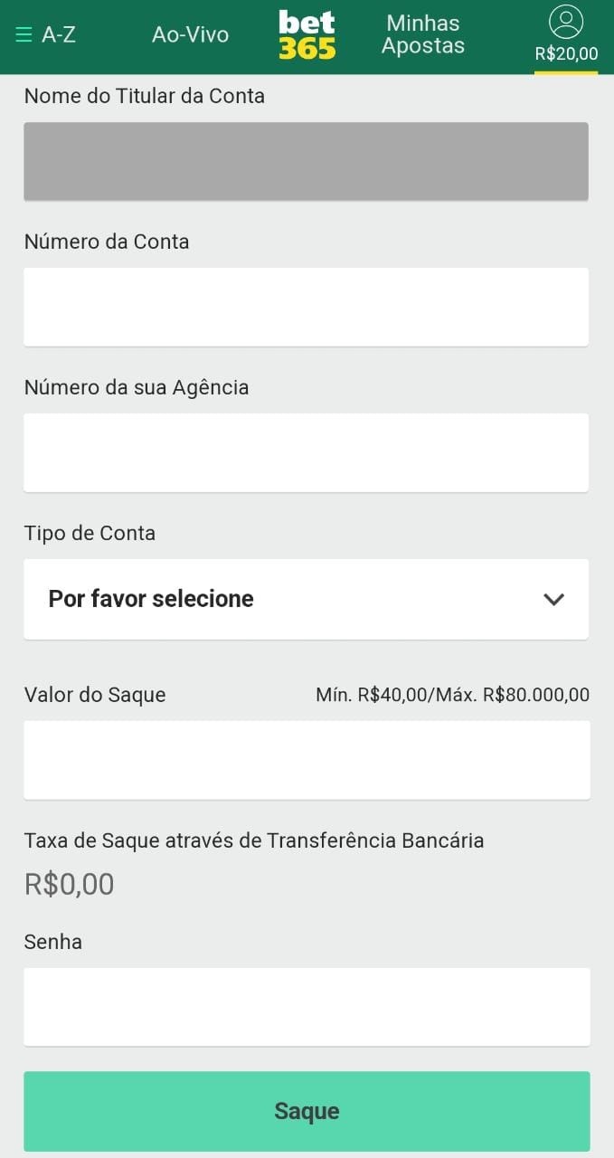 bet365 minimo de saque