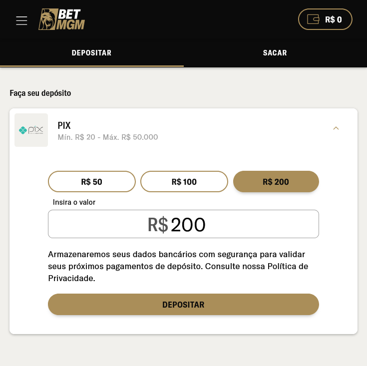 Betmgm Depositar Pix