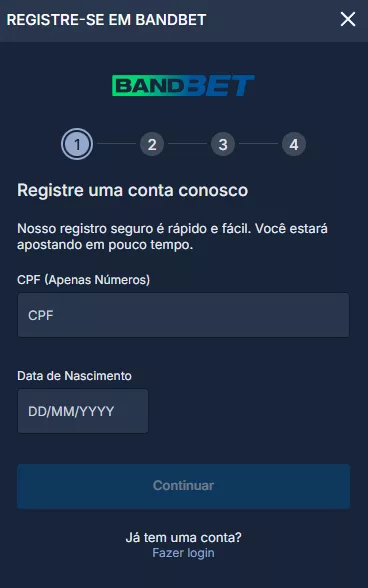 Registrar Em Bandbet Png