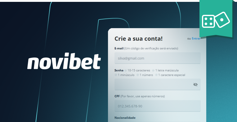 Schermata del modulo di registrazione Novibet che mostra i campi da compilare.